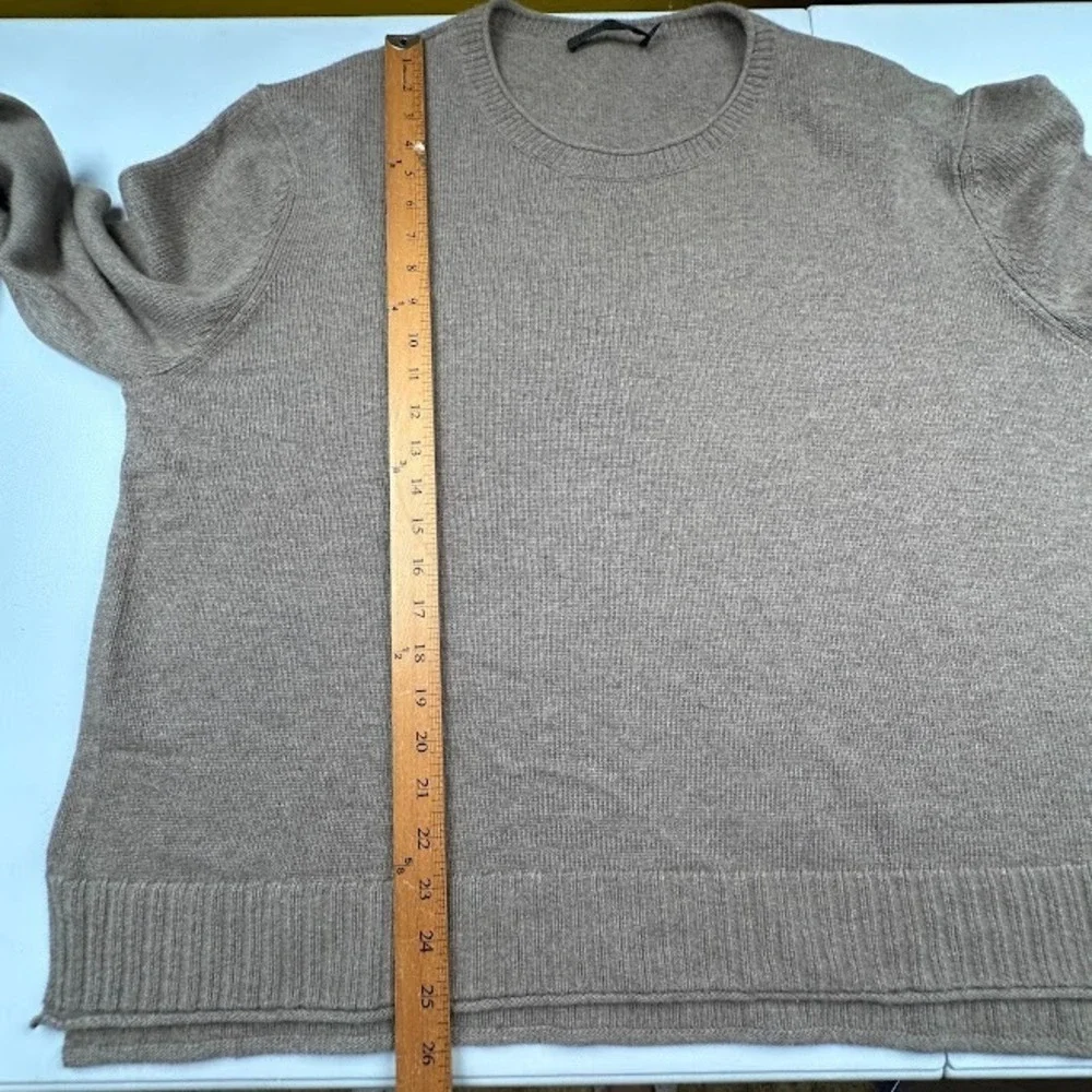 Jenni Kayne Everyday Sweater Womens 2X Brown Wool Cashmere Blend Quiet Luxury